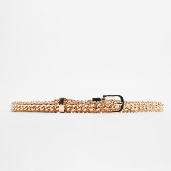 ZARA GOLD METALLIC CHAIN  BELT main image 8